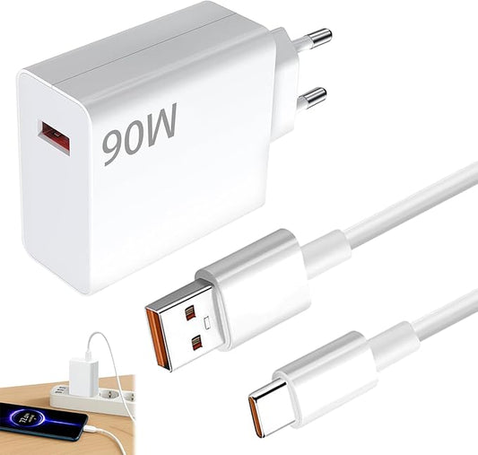 90W 6A Turbo Fast Charger for Xiaomi 11 12 Lite 13T 14 Ultra Redmi Note 11T 12T 13 15Pro POCO F4 X5 USB Type C Charging Cable