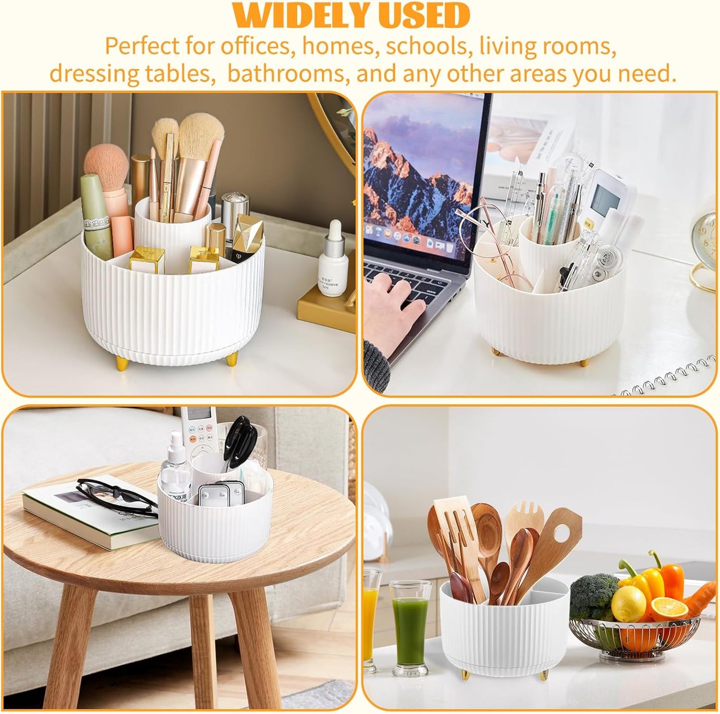 360° Drehbarer Make-up Organizer | Kosmetik Aufbewahrung Box mit 5 Fächern, Rotating Cosmetic Storage für Schminktisch, Badezimmer & Zimmer Deko