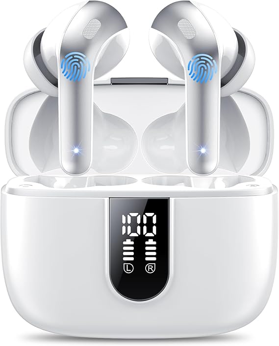 Black Friday Deal – Bluetooth 5.3 In-Ear Kopfhörer | 50H Akku | Deep Bass | 4-fach ENC Noise Cancelling | IPX7 Wasserdicht | USB-C Premium Earbuds 2024