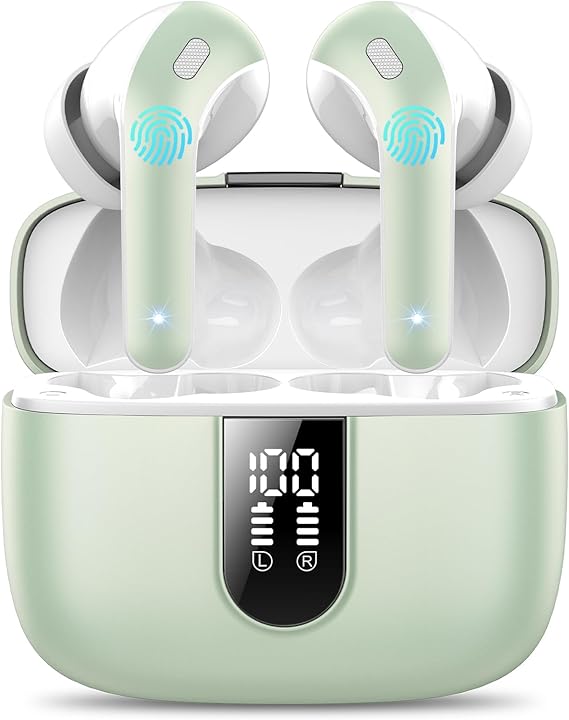 Black Friday Deal – Bluetooth 5.3 In-Ear Kopfhörer | 50H Akku | Deep Bass | 4-fach ENC Noise Cancelling | IPX7 Wasserdicht | USB-C Premium Earbuds 2024